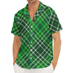 Irish Plaid Pattern Print Men's Deep V-Neck Shirt