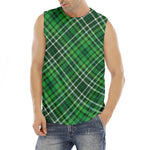Irish Plaid Pattern Print Men's Fitness Tank Top