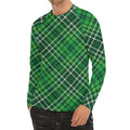Irish Plaid Pattern Print Men's Long Sleeve Rash Guard