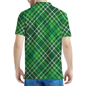 Irish Plaid Pattern Print Men's Polo Shirt