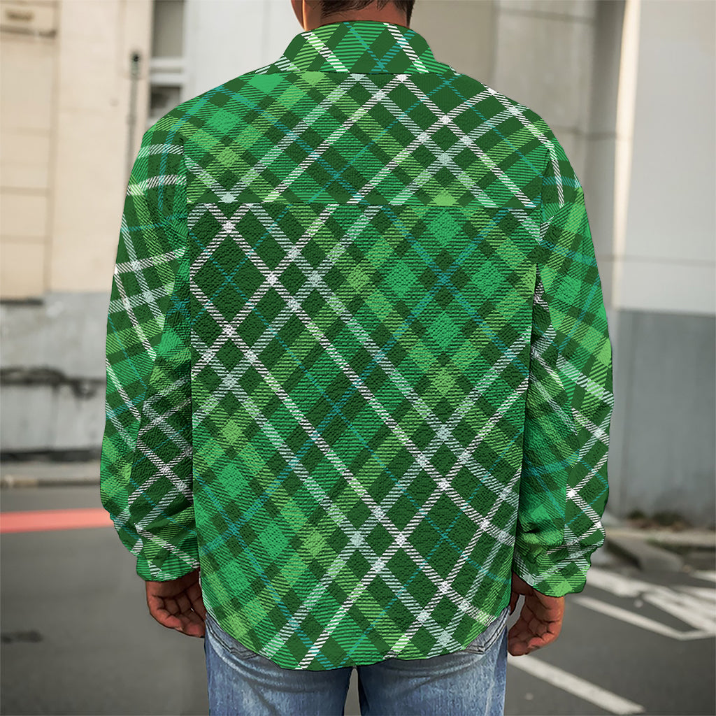 Irish Plaid Pattern Print Men's Shirt Jacket