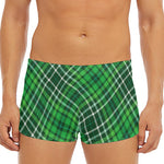 Irish Plaid Pattern Print Men's Short Boxer Briefs