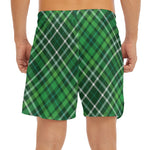 Irish Plaid Pattern Print Men's Split Running Shorts
