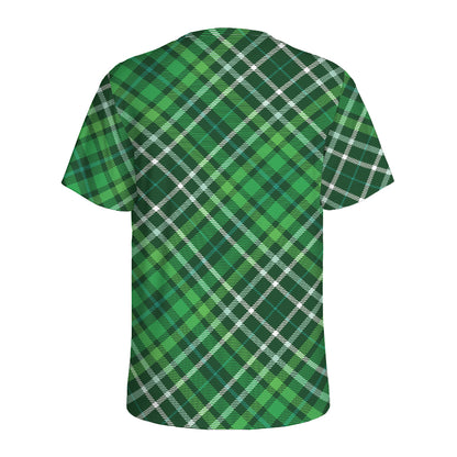 Irish Plaid Pattern Print Men's Sports T-Shirt
