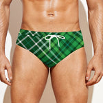 Irish Plaid Pattern Print Men's Swim Briefs