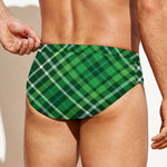 Irish Plaid Pattern Print Men's Swim Briefs