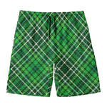 Irish Plaid Pattern Print Men's Swim Trunks