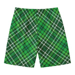 Irish Plaid Pattern Print Men's Swim Trunks