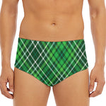 Irish Plaid Pattern Print Men's Triangle Swim Briefs