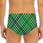 Irish Plaid Pattern Print Men's Triangle Swim Briefs
