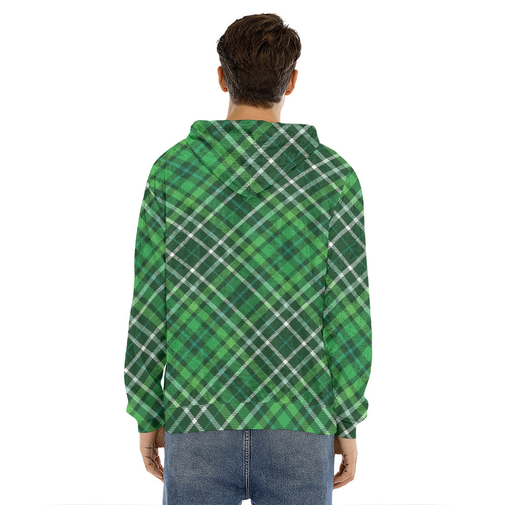 Irish Plaid Pattern Print Men's Velvet Pullover Hoodie