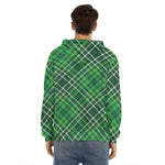 Irish Plaid Pattern Print Men's Velvet Pullover Hoodie
