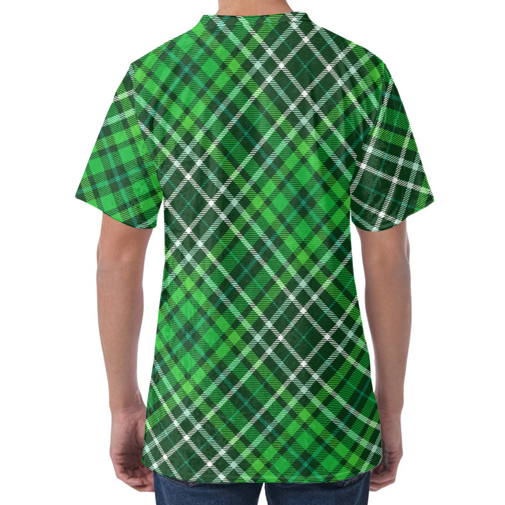 Irish Plaid Pattern Print Men's Velvet T-Shirt