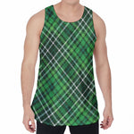 Irish Plaid Pattern Print Men's Velvet Tank Top