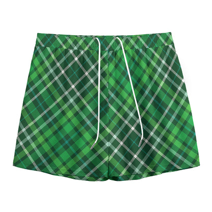 Irish Plaid Pattern Print Mesh Shorts