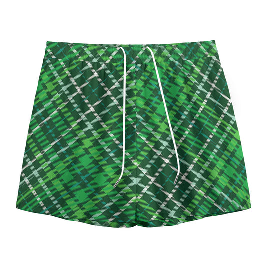 Irish Plaid Pattern Print Mesh Shorts