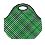 Irish Plaid Pattern Print Neoprene Lunch Bag