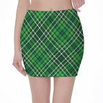 Irish Plaid Pattern Print Pencil Mini Skirt