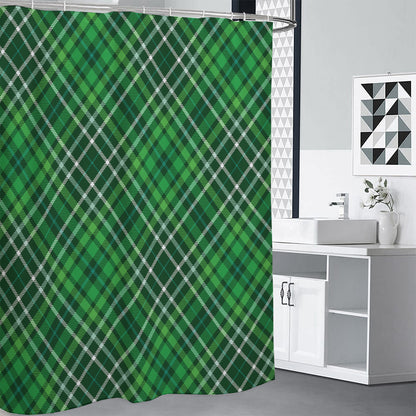 Irish Plaid Pattern Print Premium Shower Curtain