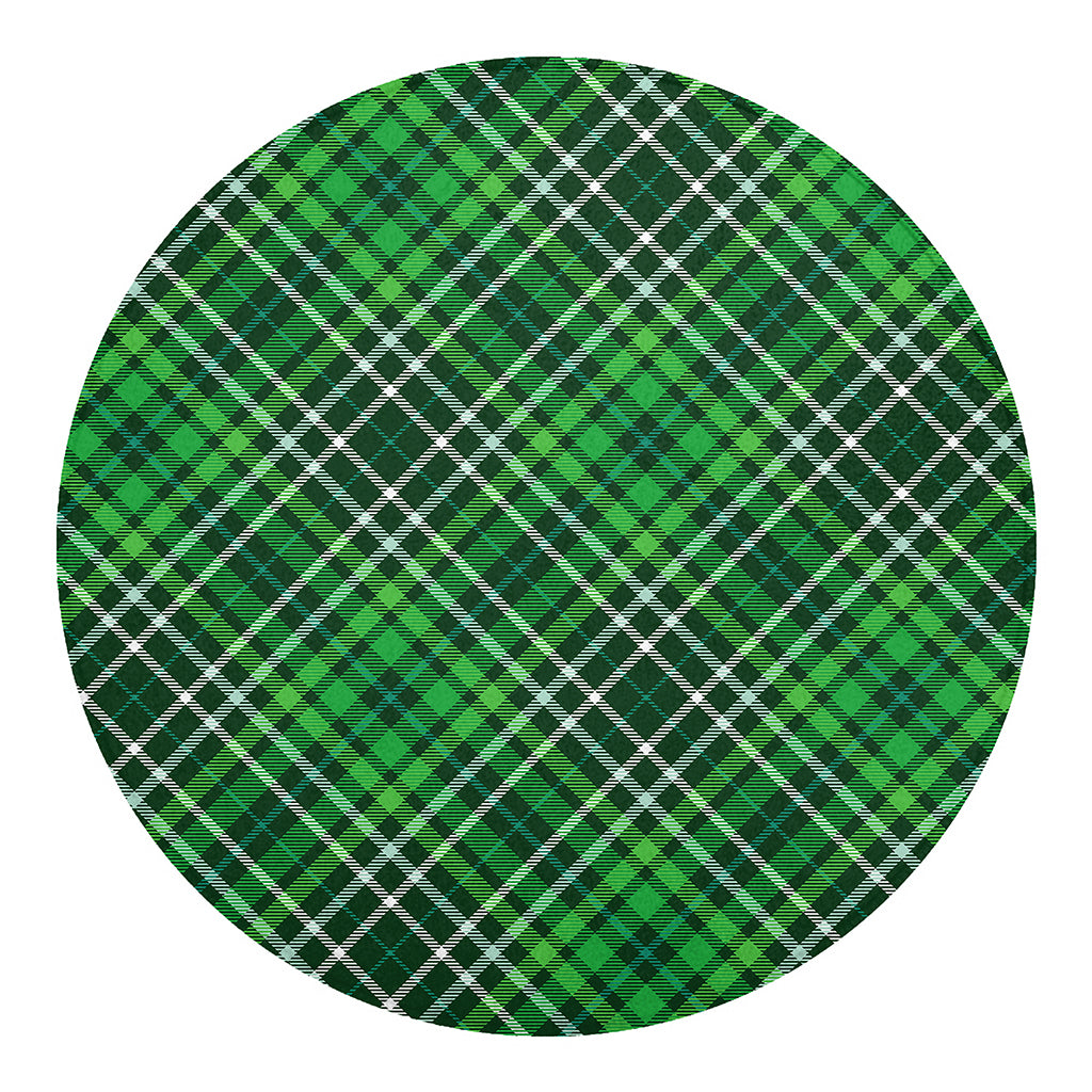 Irish Plaid Pattern Print Round Blanket