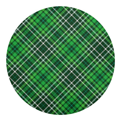 Irish Plaid Pattern Print Round Blanket