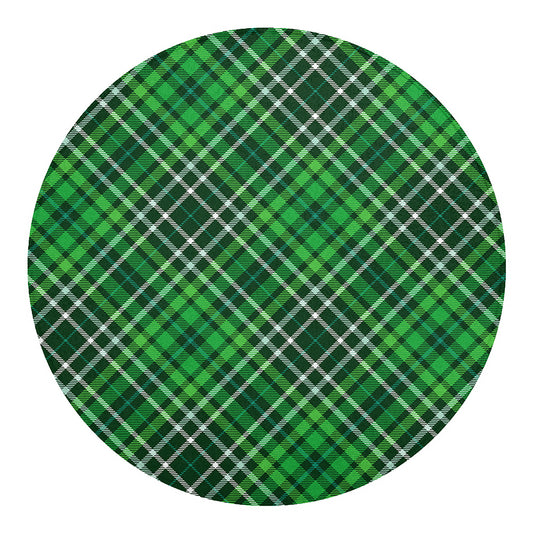 Irish Plaid Pattern Print Round Blanket