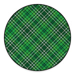 Irish Plaid Pattern Print Round Floor Mat