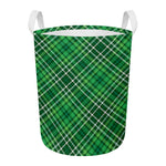 Irish Plaid Pattern Print Round Laundry Basket