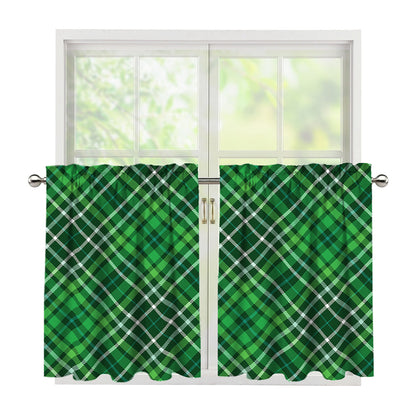 Irish Plaid Pattern Print Tier Curtains