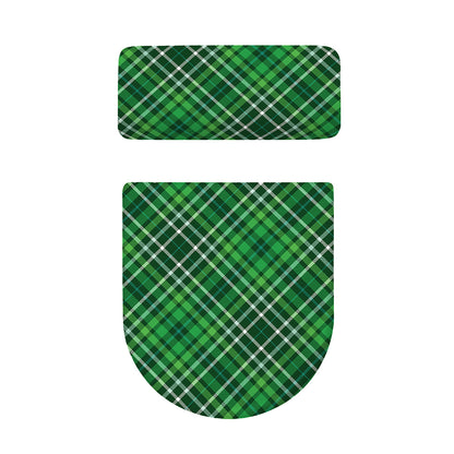 Irish Plaid Pattern Print Toilet Lid And Tank Cover Set