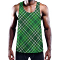 Irish Plaid Pattern Print Men's Workout Tank Top