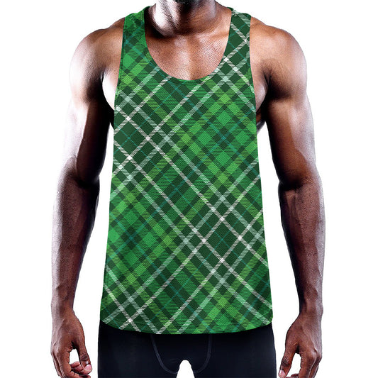 Irish Plaid Pattern Print Training Tank Top
