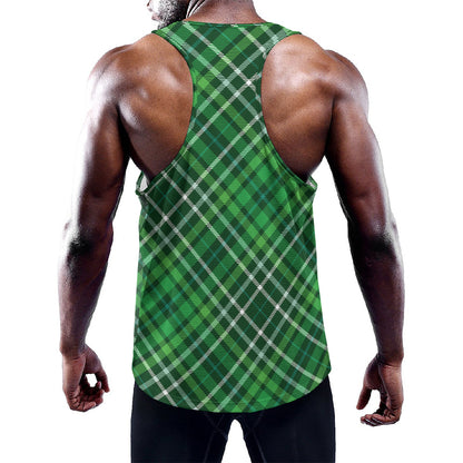 Irish Plaid Pattern Print Training Tank Top