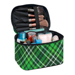 Irish Plaid Pattern Print Travel Makeup Bag