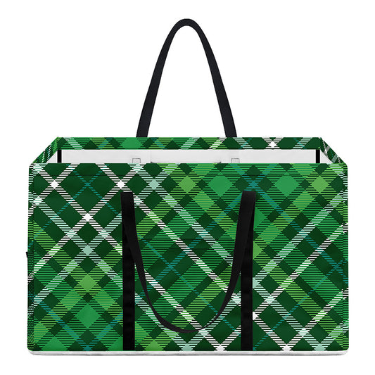 Irish Plaid Pattern Print Utility Tote Bag
