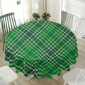 Irish Plaid Pattern Print Waterproof Round Tablecloth