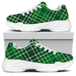 Irish Plaid Pattern Print White Chunky Shoes