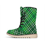 Irish Plaid Pattern Print Winter Boots