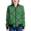 Irish Plaid Pattern Print Women's Bomber Jacket