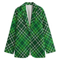 Irish Plaid Pattern Print Women's Cotton Blazer