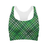 Irish Plaid Pattern Print Women's Sports Bra