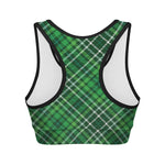 Irish Plaid Pattern Print Women's Sports Bra