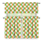 Irish Plaid Saint Patrick's Day Print 3 Piece Kitchen Curtains