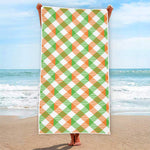 Irish Plaid Saint Patrick's Day Print Beach Towel
