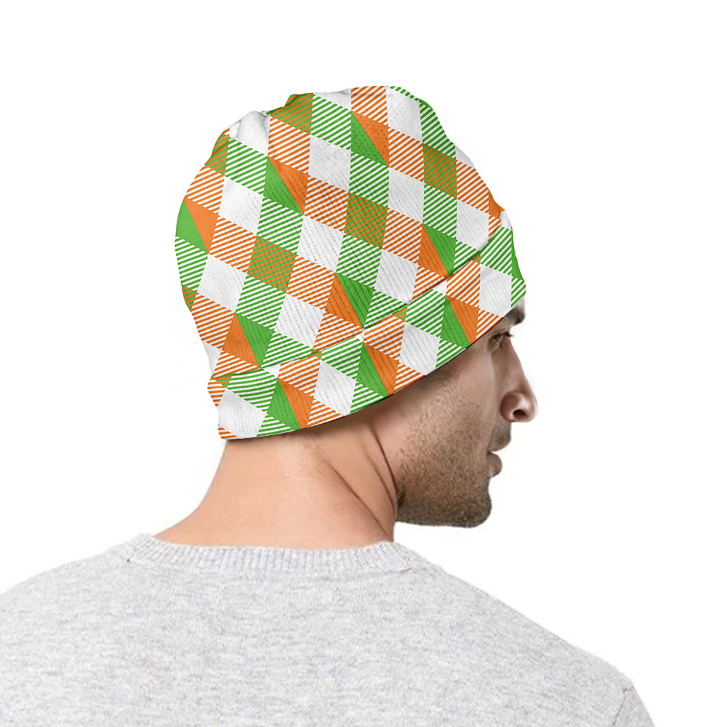 Irish Plaid Saint Patrick's Day Print Beanie