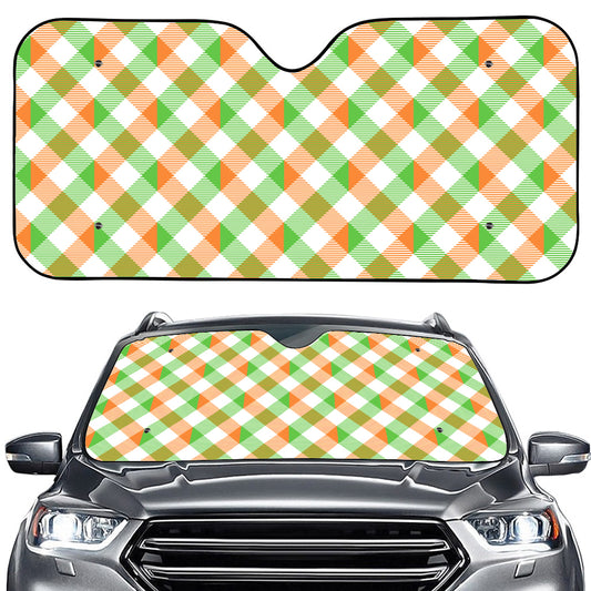 Irish Plaid Saint Patrick's Day Print Car Windshield Sun Shade