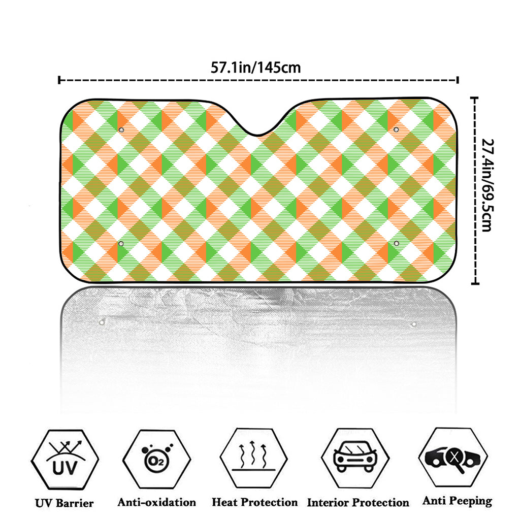 Irish Plaid Saint Patrick's Day Print Car Windshield Sun Shade