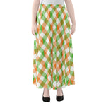 Irish Plaid Saint Patrick's Day Print Chiffon Maxi Skirt