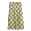 Irish Plaid Saint Patrick's Day Print Cotton Front Slit Maxi Skirt