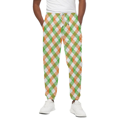 Irish Plaid Saint Patrick's Day Print Cotton Pants